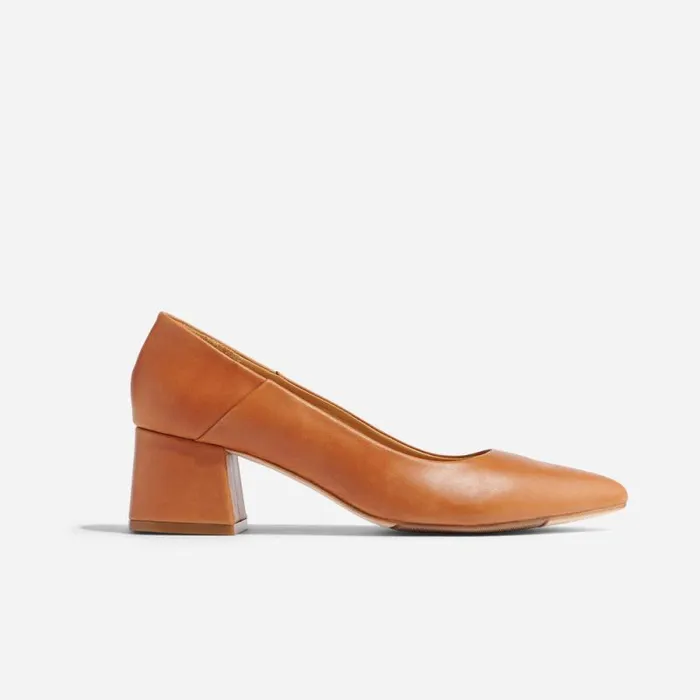 Nisolo Heels Women Fiorela GoTo Mid Heel Caramel Nisolo Heels Women Fiorela GoTo Mid Heel Caramel