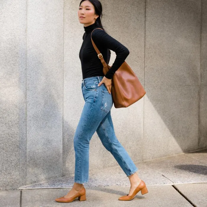Nisolo Heels Women Fiorela GoTo Mid Heel Caramel Nisolo Heels Women Fiorela GoTo Mid Heel Caramel