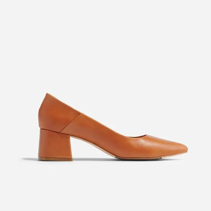 Nisolo Heels Women Fiorela GoTo Mid Heel Caramel Nisolo Heels Women Fiorela GoTo Mid Heel Caramel