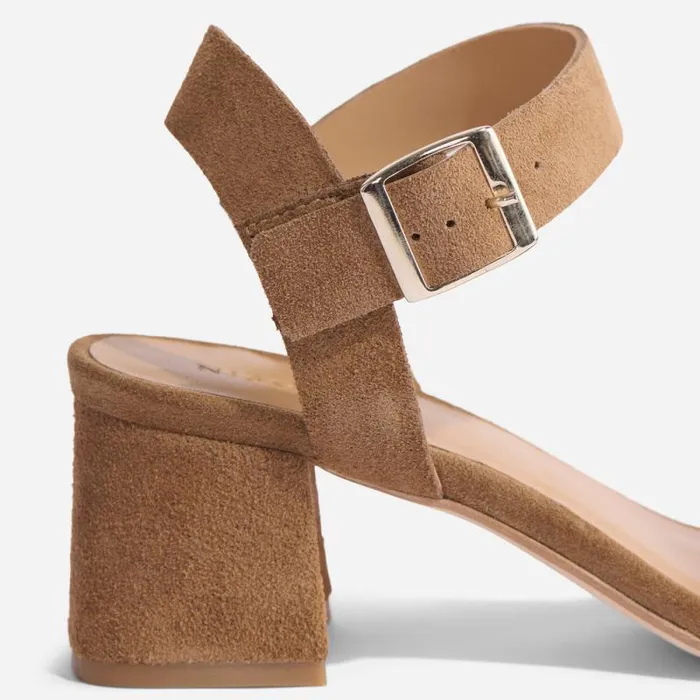 Nisolo Heels Women Stella GoTo Block Heel Sandal Taupe Suede Nisolo Heels Women Stella GoTo Block Heel Sandal Taupe Suede