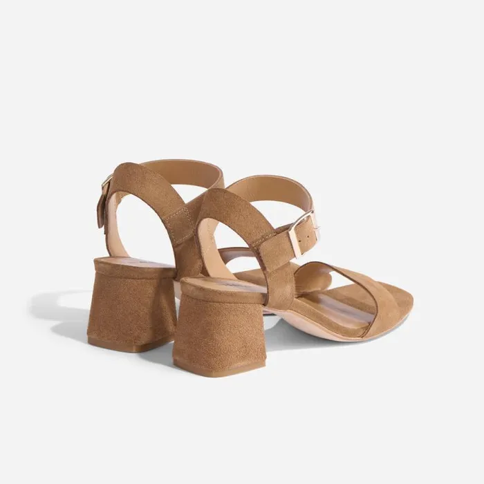 Nisolo Heels Women Stella GoTo Block Heel Sandal Taupe Suede Nisolo Heels Women Stella GoTo Block Heel Sandal Taupe Suede