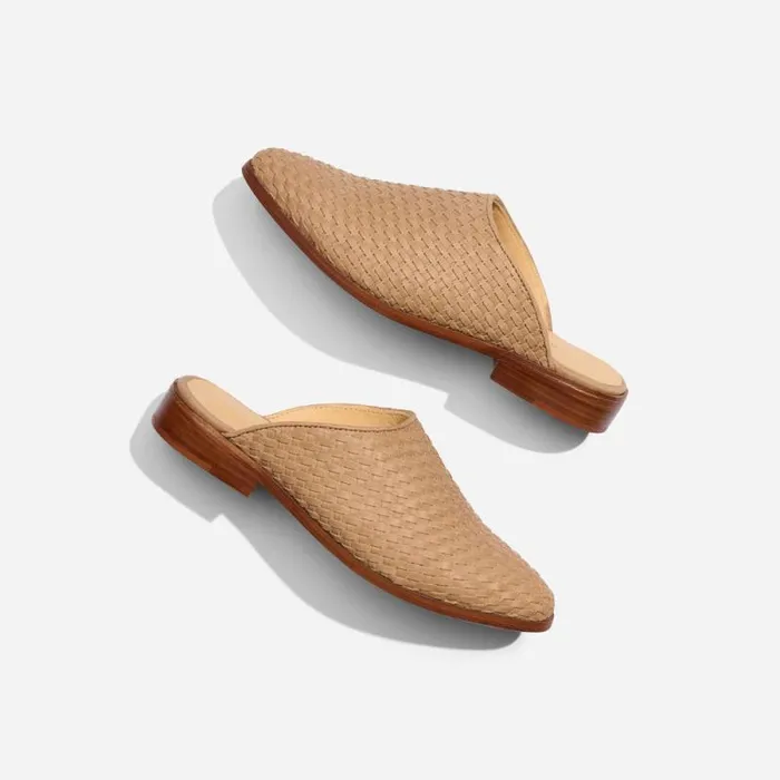 Nisolo Loafers and Mules Women Ama Woven Mule Woven Almond Nisolo Loafers and Mules Women Ama Woven Mule Woven Almond