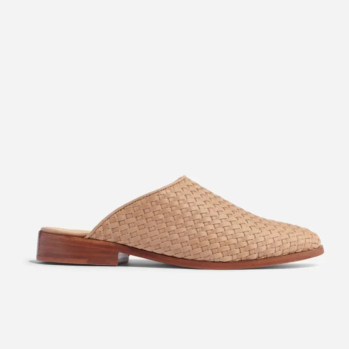 Nisolo Loafers and Mules Women Ama Woven Mule Woven Almond Nisolo Loafers and Mules Women Ama Woven Mule Woven Almond