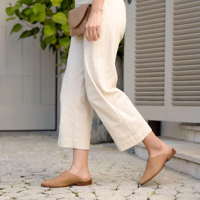 Nisolo Loafers and Mules Women Ama Woven Mule Woven Almond Nisolo Loafers and Mules Women Ama Woven Mule Woven Almond