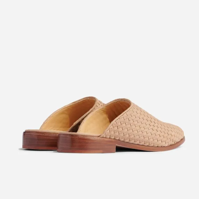 Nisolo Loafers and Mules Women Ama Woven Mule Woven Almond Nisolo Loafers and Mules Women Ama Woven Mule Woven Almond