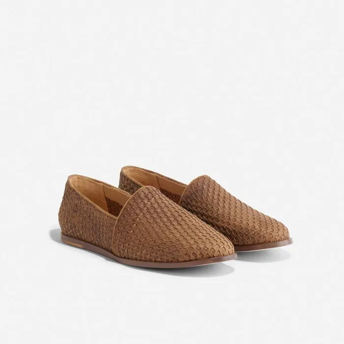 Nisolo Sandals and Slip Ons Men Alejandro Woven Slip On 20 Woven Tobacco