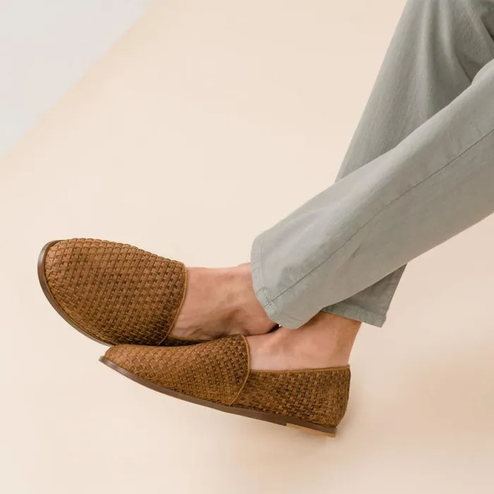 Nisolo Sandals and Slip Ons Men Alejandro Woven Slip On 20 Woven Tobacco Nisolo Sandals and Slip Ons Men Alejandro Woven Slip On 20 Woven Tobacco