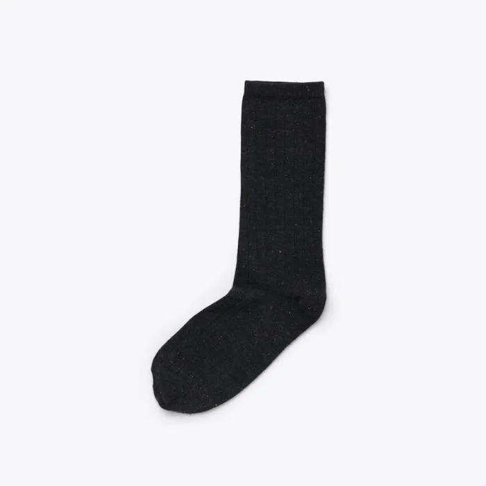 Nisolo Socks Men Cotton Crew Sock Black Multicolor Marl Nisolo Socks Men Cotton Crew Sock Black Multicolor Marl
