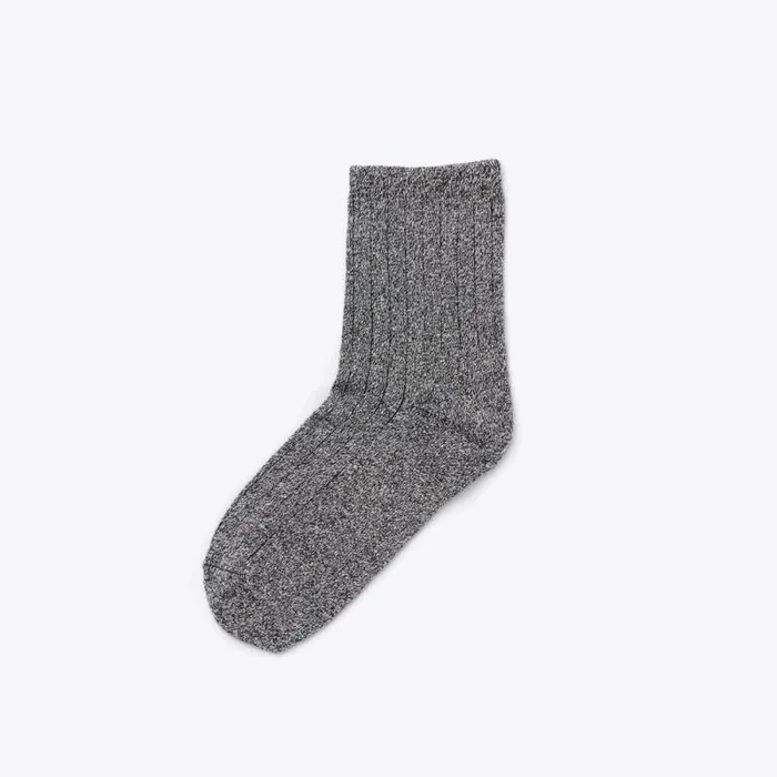 Nisolo Socks Women Cotton Mid Sock Heather Black Marl Nisolo Socks Women Cotton Mid Sock Heather Black Marl