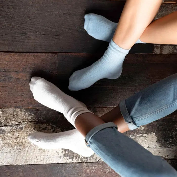Nisolo Socks Women Cotton Mid Sock Linen Nisolo Socks Women Cotton Mid Sock Linen