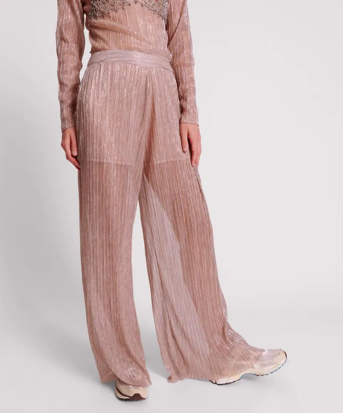 One Teaspoon Bottoms CELESTIAL ROSE PLISSE PALAZZO PANTS 8211 Women