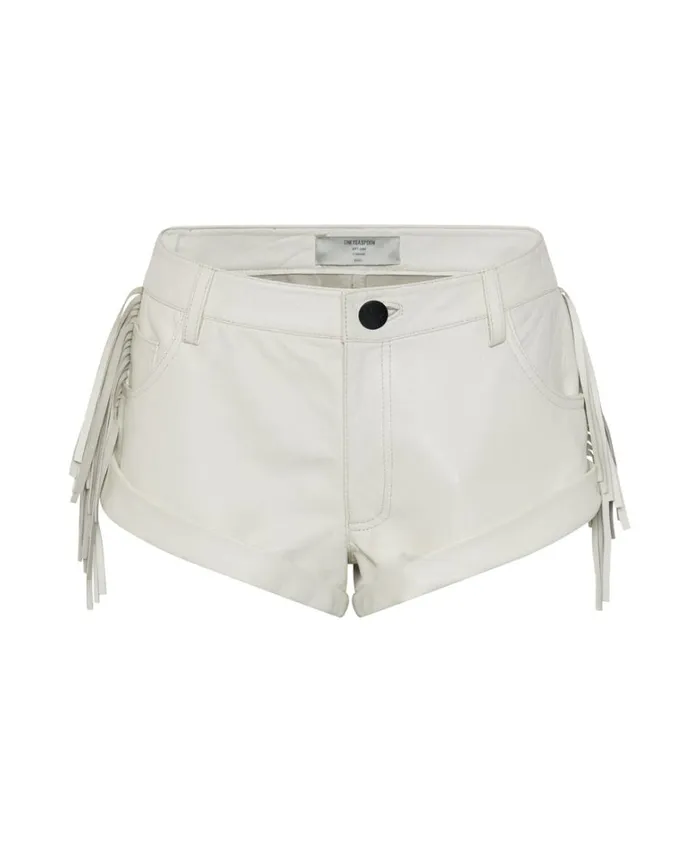 One Teaspoon Bottoms CHAOS WALKING FRINGED LEATHER BANDIT SHORTS 8211 Women One Teaspoon Bottoms CHAOS WALKING FRINGED LEATHER BANDIT SHORTS 8211 Women