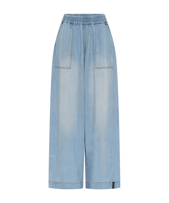 One Teaspoon Bottoms SOFT BLUE TENCEL PARACHUTE PANTS 8211 Women