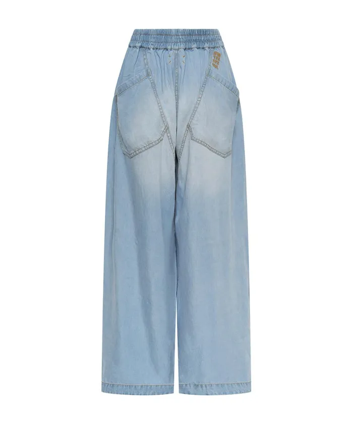 One Teaspoon Bottoms SOFT BLUE TENCEL PARACHUTE PANTS 8211 Women