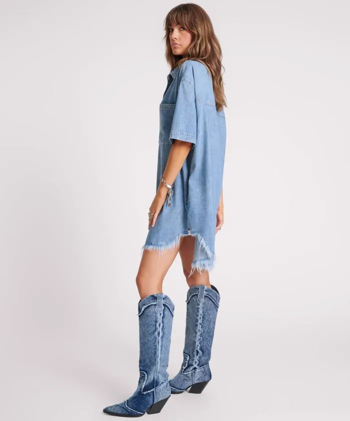 One Teaspoon Denim Dresses COBAINE PARIS DENIM DRESS 8211 Women