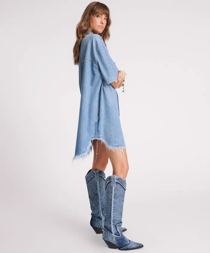 One Teaspoon Denim Dresses COBAINE PARIS DENIM DRESS 8211 Women