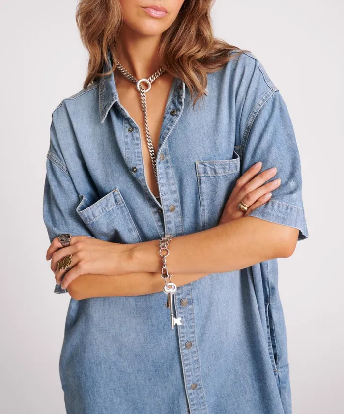 One Teaspoon Denim Dresses COBAINE PARIS DENIM DRESS 8211 Women