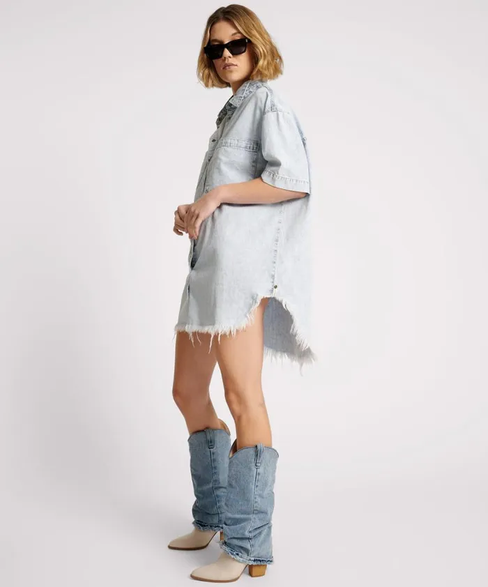 One Teaspoon Denim Dresses FLORENCE PARIS DENIM SHIRT DRESS 8211 Women One Teaspoon Denim Dresses FLORENCE PARIS DENIM SHIRT DRESS 8211 Women