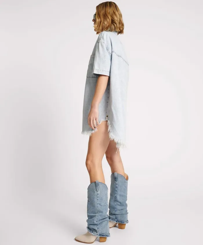 One Teaspoon Denim Dresses FLORENCE PARIS DENIM SHIRT DRESS 8211 Women One Teaspoon Denim Dresses FLORENCE PARIS DENIM SHIRT DRESS 8211 Women