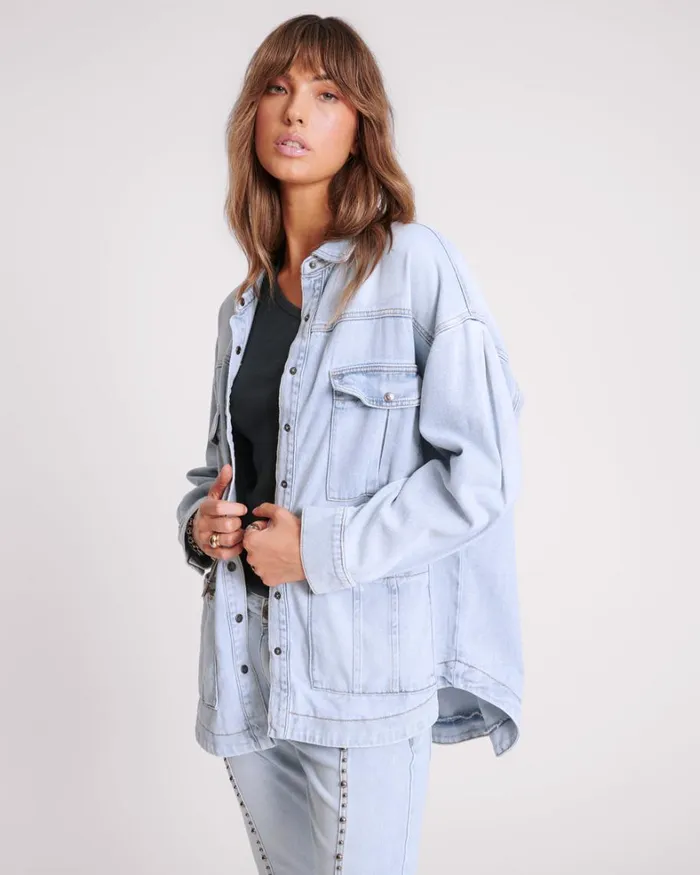 One Teaspoon Denim Jackets HUSTLER LONGLINE DENIM JACKET 8211 Women One Teaspoon Denim Jackets HUSTLER LONGLINE DENIM JACKET 8211 Women