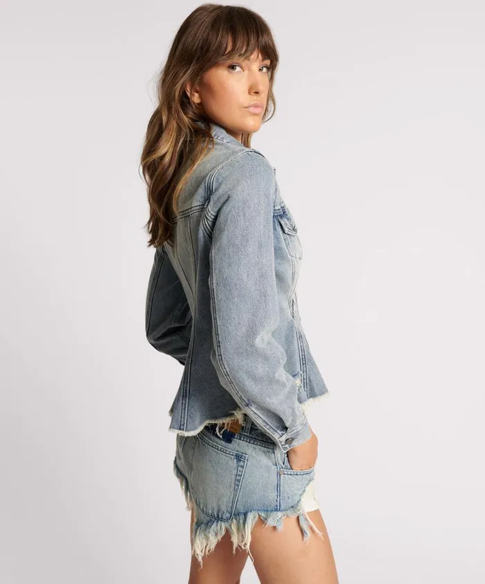 One Teaspoon Denim Jackets SALTY DOG PEPLUM DENIM SHACKET 8211 Women