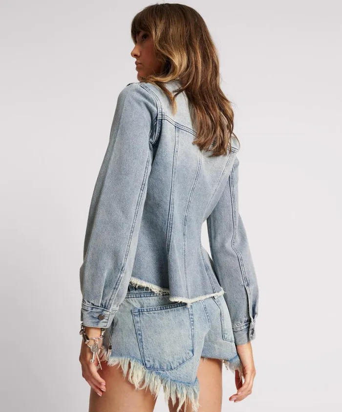 One Teaspoon Denim Jackets SALTY DOG PEPLUM DENIM SHACKET 8211 Women