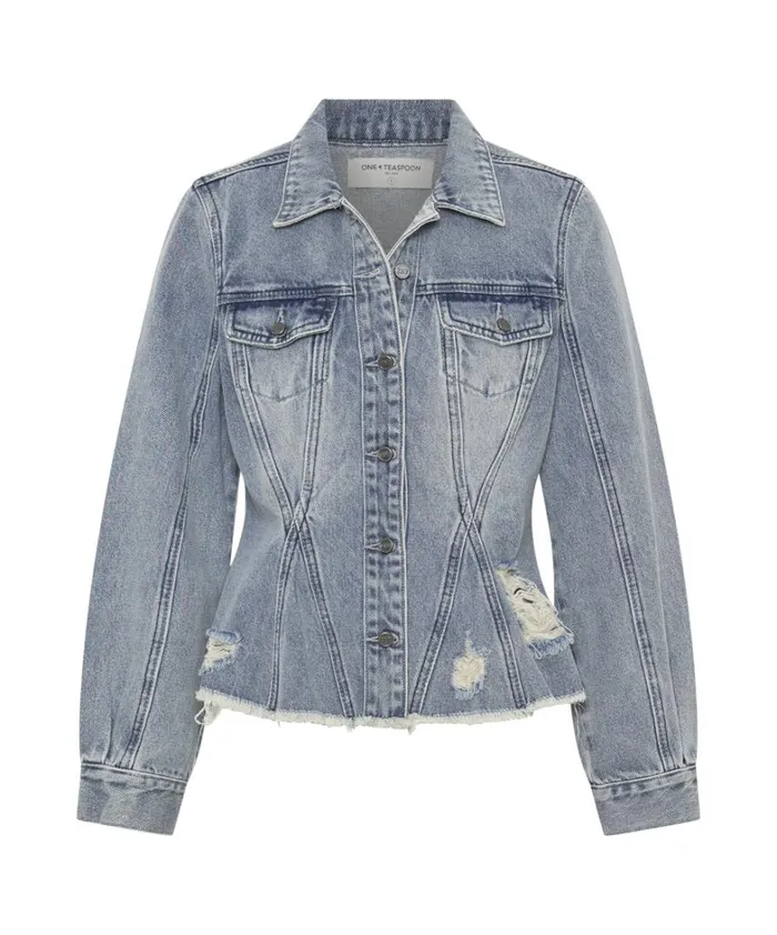 One Teaspoon Denim Jackets SALTY DOG PEPLUM DENIM SHACKET 8211 Women