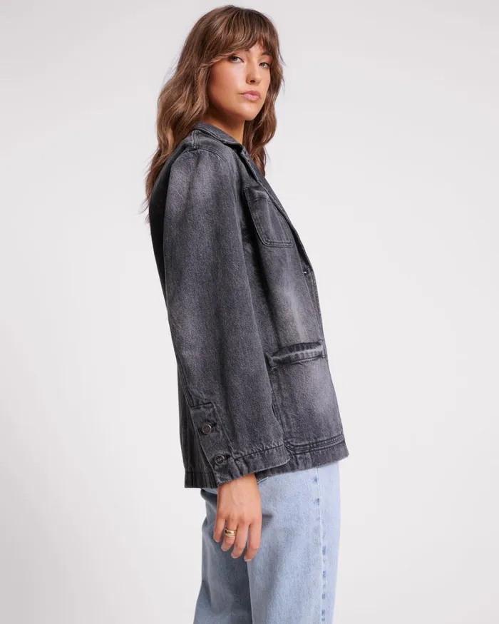 One Teaspoon Denim Jackets WORN BLACK DENIM BOYFRIEND BLAZER 8211 Women One Teaspoon Denim Jackets WORN BLACK DENIM BOYFRIEND BLAZER 8211 Women