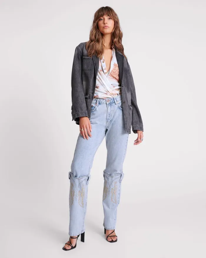 One Teaspoon Denim Jackets WORN BLACK DENIM BOYFRIEND BLAZER 8211 Women One Teaspoon Denim Jackets WORN BLACK DENIM BOYFRIEND BLAZER 8211 Women