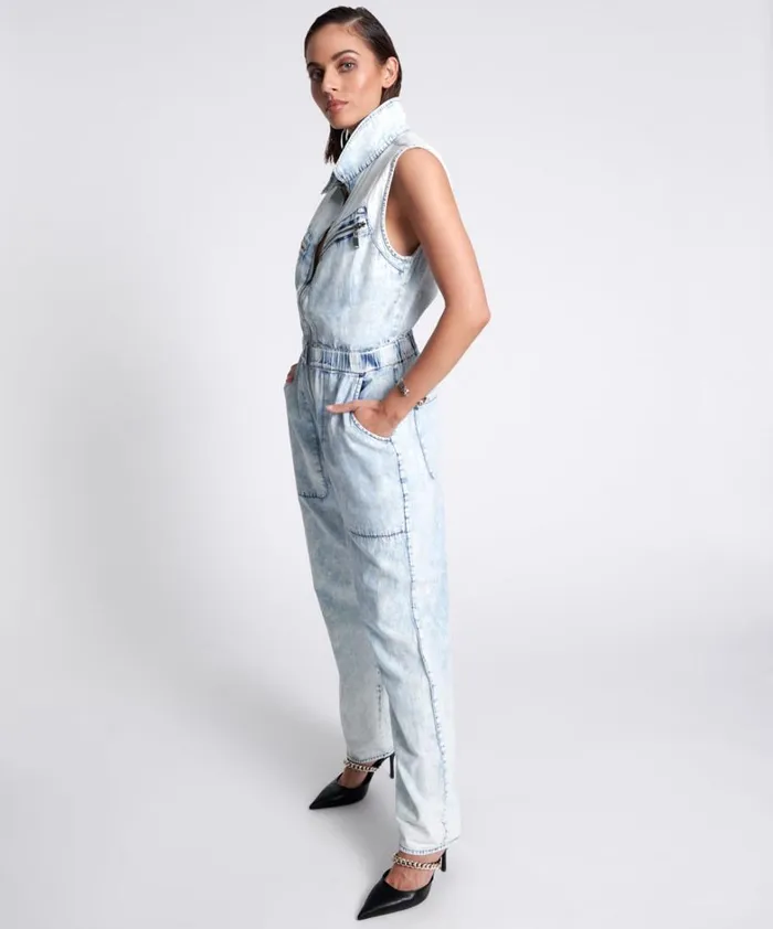 One Teaspoon Denim Jumpsuits BLACK LIGHTNING SLEEVELESS OLIVIA AVIATOR JUMPSUIT 8211 Women One Teaspoon Denim Jumpsuits BLACK LIGHTNING SLEEVELESS OLIVIA AVIATOR JUMPSUIT 8211 Women