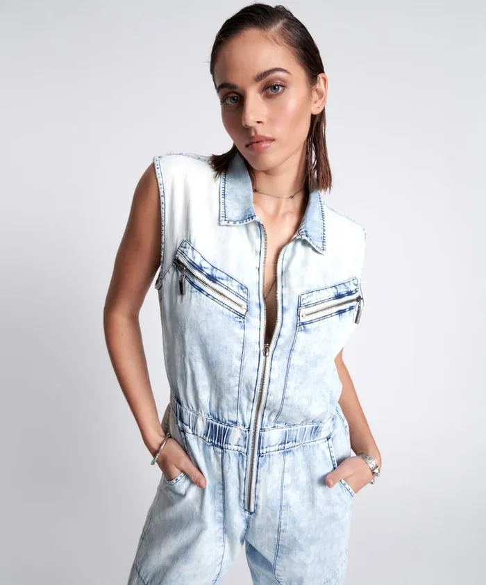 One Teaspoon Denim Jumpsuits BLACK LIGHTNING SLEEVELESS OLIVIA AVIATOR JUMPSUIT 8211 Women One Teaspoon Denim Jumpsuits BLACK LIGHTNING SLEEVELESS OLIVIA AVIATOR JUMPSUIT 8211 Women