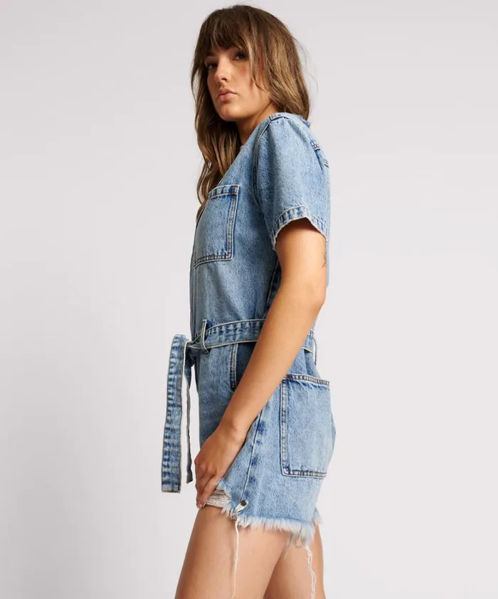 One Teaspoon Denim Jumpsuits HOLLYWOOD NIGHT MOVERS DENIM JUMPSUIT 8211 Women One Teaspoon Denim Jumpsuits HOLLYWOOD NIGHT MOVERS DENIM JUMPSUIT 8211 Women