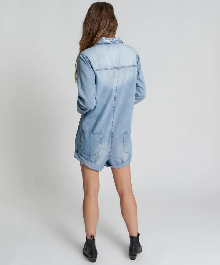 One Teaspoon Denim Jumpsuits OCEAN CHAMBRAY PROPHECY JUMPSUIT 8211 Women One Teaspoon Denim Jumpsuits OCEAN CHAMBRAY PROPHECY JUMPSUIT 8211 Women