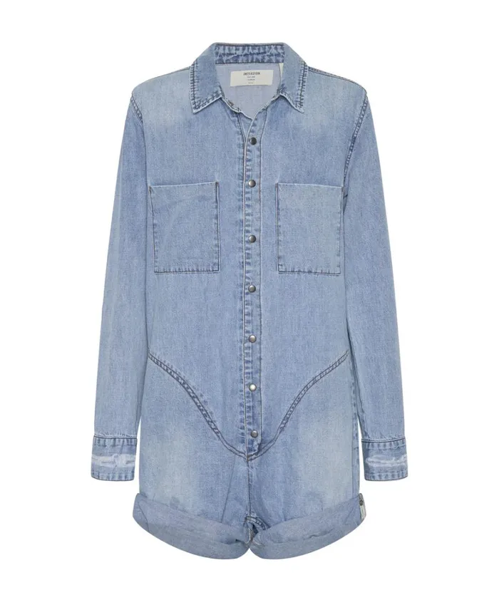 One Teaspoon Denim Jumpsuits OCEAN CHAMBRAY PROPHECY JUMPSUIT 8211 Women One Teaspoon Denim Jumpsuits OCEAN CHAMBRAY PROPHECY JUMPSUIT 8211 Women