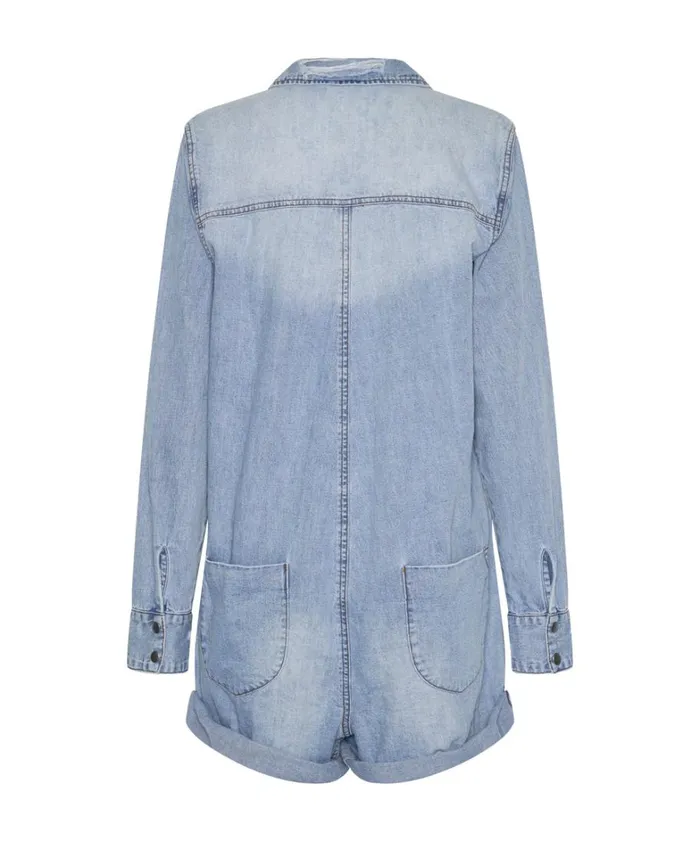 One Teaspoon Denim Jumpsuits OCEAN CHAMBRAY PROPHECY JUMPSUIT 8211 Women One Teaspoon Denim Jumpsuits OCEAN CHAMBRAY PROPHECY JUMPSUIT 8211 Women