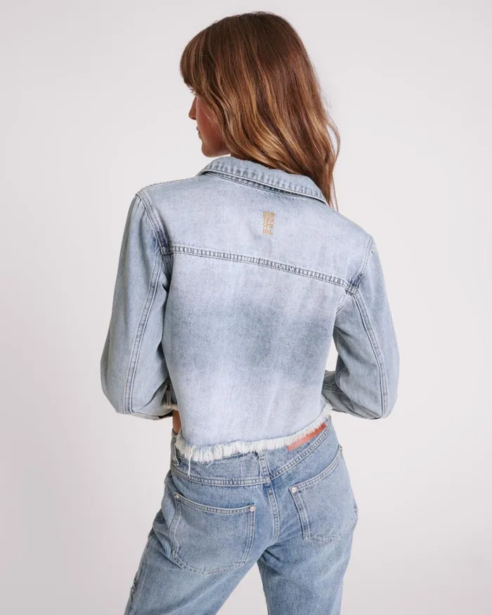 One Teaspoon Denim Tops BLUE BLOSSOM LONG SLEEVE DENIM BRAXTON TOP 8211 Women One Teaspoon Denim Tops BLUE BLOSSOM LONG SLEEVE DENIM BRAXTON TOP 8211 Women