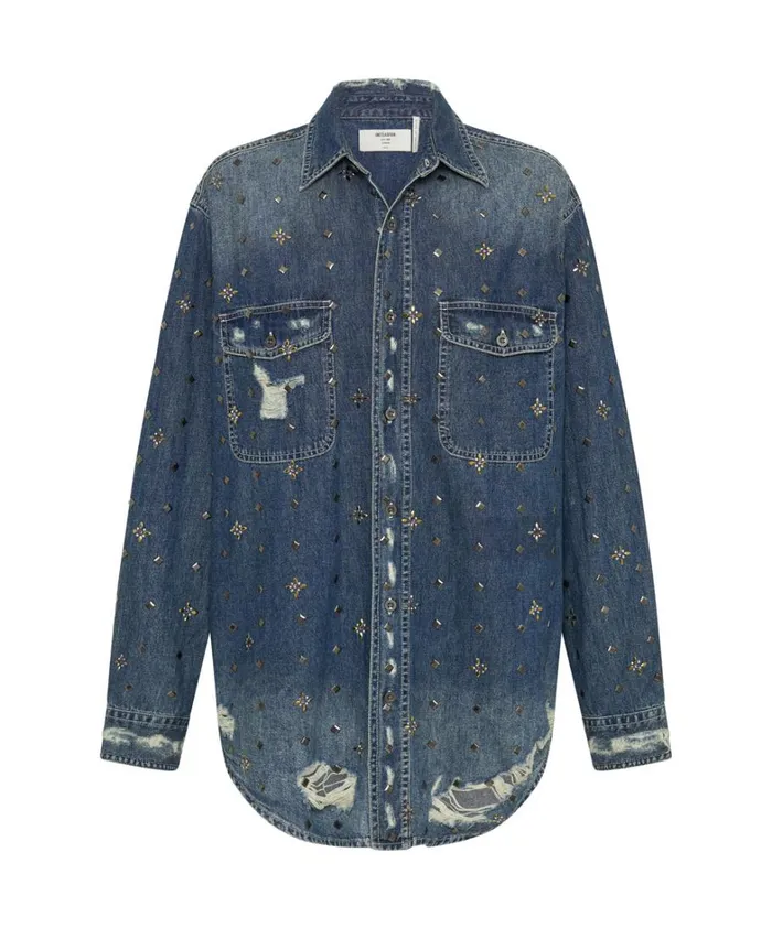 One Teaspoon Denim Tops EMBELLISHED EVERYDAY DENIM SHIRT 8211 Women One Teaspoon Denim Tops EMBELLISHED EVERYDAY DENIM SHIRT 8211 Women