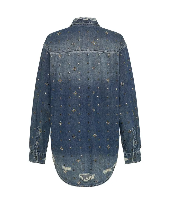 One Teaspoon Denim Tops EMBELLISHED EVERYDAY DENIM SHIRT 8211 Women One Teaspoon Denim Tops EMBELLISHED EVERYDAY DENIM SHIRT 8211 Women