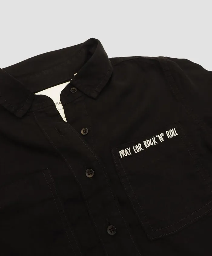 One Teaspoon Denim Tops KIDS BLACK SOHO TENCEL SHIRT 8211 WomenKids One Teaspoon Denim Tops KIDS BLACK SOHO TENCEL SHIRT 8211 WomenKids