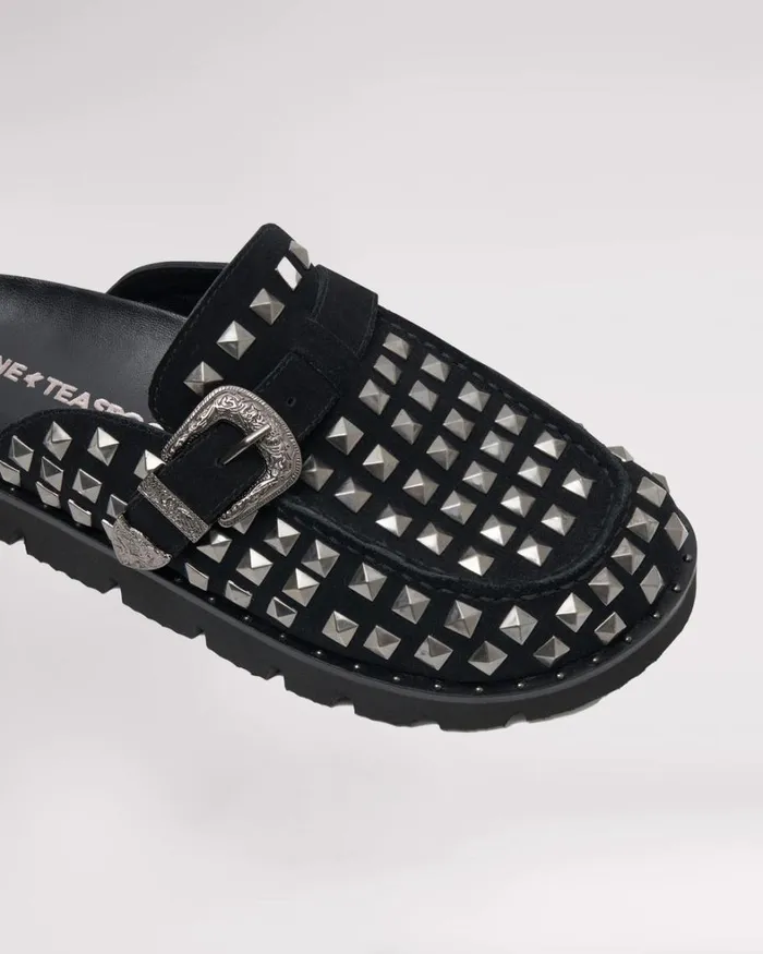 One Teaspoon Footwear STUDDED BLACK PHOENIX SLIDES 8211 Women