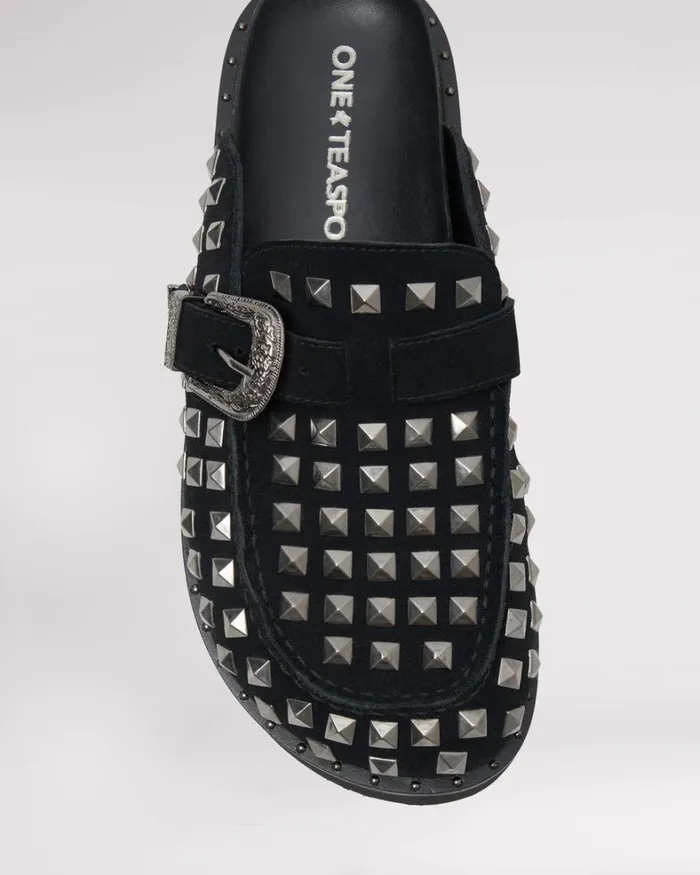 One Teaspoon Footwear STUDDED BLACK PHOENIX SLIDES 8211 Women