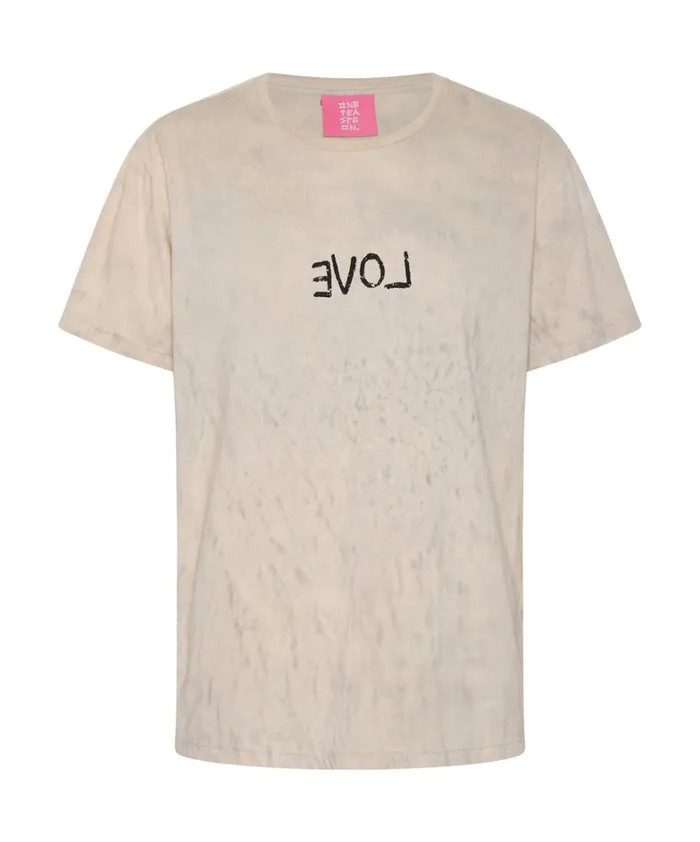 One Teaspoon Graphic Tees LOVE STAINED ORGANIC COTTON CREW TEE 8211 Women