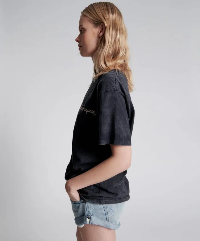 One Teaspoon Graphic Tees ONE TEASPOON EMBROIDERED UNISEX LOGO TEE 8211 Women