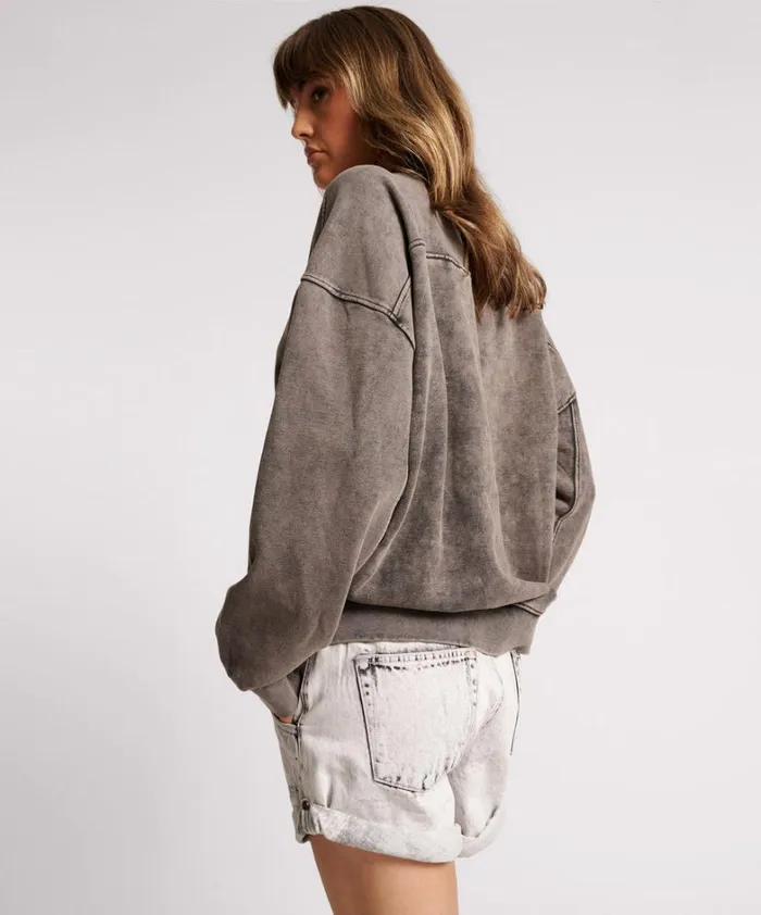 One Teaspoon Hoodies And Sweats CHARCOAL BOWER BIRD RETRO SWEATER 8211 Women One Teaspoon Hoodies And Sweats CHARCOAL BOWER BIRD RETRO SWEATER 8211 Women