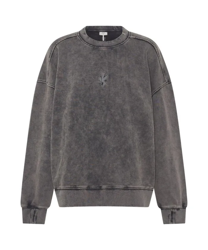 One Teaspoon Hoodies And Sweats CHARCOAL BOWER BIRD RETRO SWEATER 8211 Women One Teaspoon Hoodies And Sweats CHARCOAL BOWER BIRD RETRO SWEATER 8211 Women