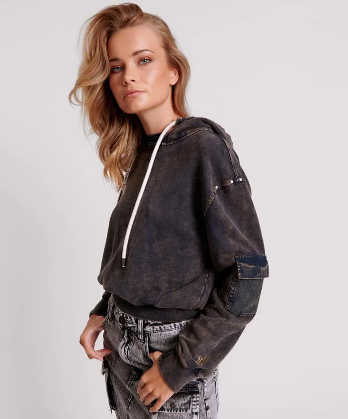One Teaspoon Hoodies And Sweats OTS MIDNIGHT RUST CARGO STUDDED ADVENTURE HOODY 8211 Women One Teaspoon Hoodies And Sweats OTS MIDNIGHT RUST CARGO STUDDED ADVENTURE HOODY 8211 Women