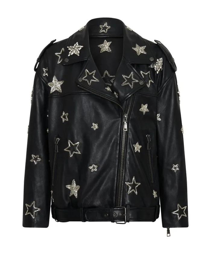 One Teaspoon Jackets ALL STAR HAND EMBELLISHED LEATHER JACKET 8211 Women