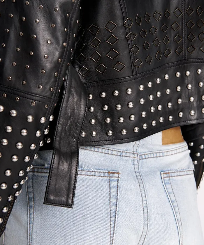 One Teaspoon Jackets BLACK DIAMOND STUDDED LEATHER JACKET 8211 Women