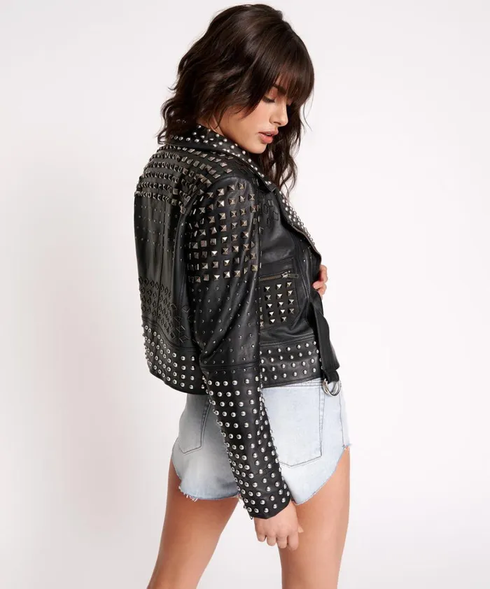 One Teaspoon Jackets BLACK DIAMOND STUDDED LEATHER JACKET 8211 Women