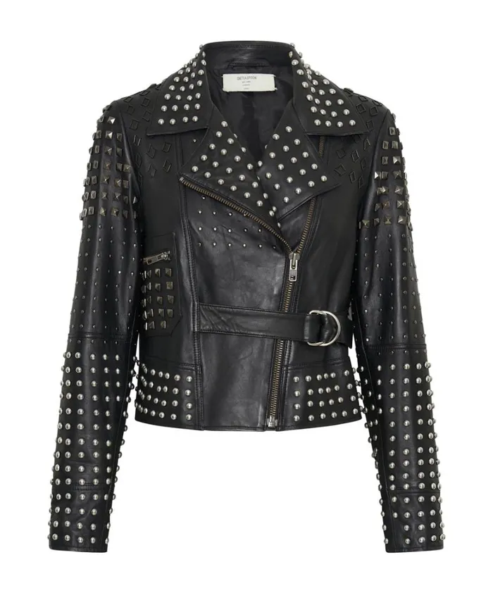 One Teaspoon Jackets BLACK DIAMOND STUDDED LEATHER JACKET 8211 Women